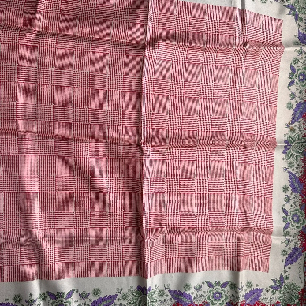 SAKS Fifth Avenue Paisley Checkered Floral Scarf